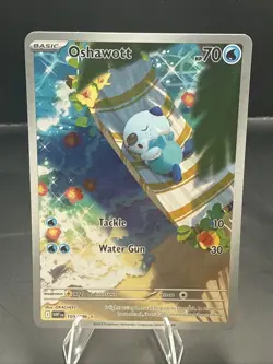 Pokemon Oshawott 105/086 Illustration Rare Sv White Flare WHT Holo Pokemon - Image 2