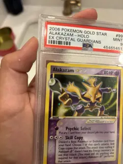 Pokemon 2006 EX Crystal Guardians Gold Star #99 Alakazam-Holo Swirl PSA 9 - Image 2