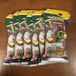Pokemon Evolving Skies New Sealed Sleeved Blister Booster x6 PACKS RAYQUAZA - Image 1
