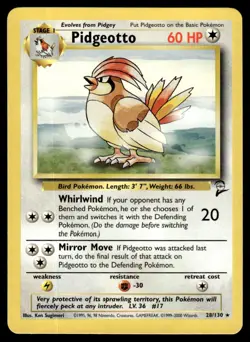 Pidgeotto #28 - Rare - Pokemon Base Set 2 1999 Wizards WOTC - LP/NM - Image 1
