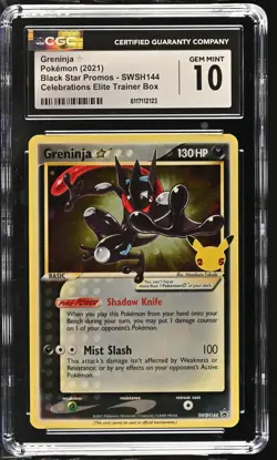 2021 Pokemon Black Star Promos Greninja Celebrations ETB / CGC 10 #SWSH144 - Image 1