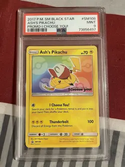 2017 Vintage Pokemon Promo Set Ash's Pikachu Pikachu Project Unlimited PSA 9 - Image 1