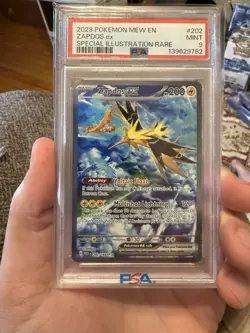 2023 POKEMON MEW EN - 151 SPECIAL ILLUSTRATION RARE # 202 ZAPDOS EX PSA 9 MINT - Image 1