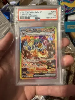 Pokemon Flareon ex 202/187 Sv8a Terastal Fest Special Art Rare Holo PSA 10 JP - Image 1
