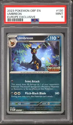 Pokemon Obsidian Flames EU Europe Exclusive Promo Umbreon 130/197 PSA 9 - Image 1