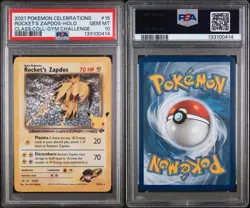 2021 POKEMON CELEBRATIONS CLASSIC COLL #15 ROCKET'S ZAPDOS-HOLO PSA 10 - Image 3