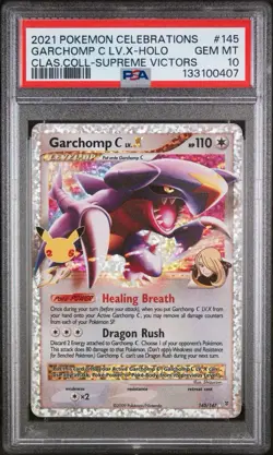 2021 Pokemon Celebrations Classic Collection Garchomp C LV.X Holo #145 PSA 10 - Image 1