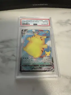 2021 POKEMON CELEBRATIONS #009 FULL ART/SURFING PIKACHU VMAX PSA 10 - Image 1