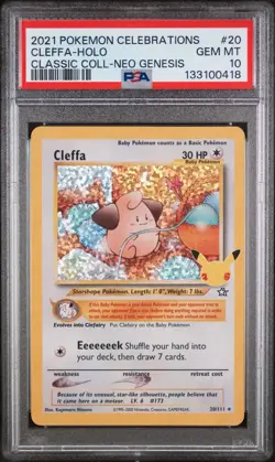 2021 POKEMON CELEBRATIONS CLASSIC COLL #20 CLEFFA-HOLO PSA 10 - Image 1
