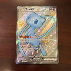 Pokemon TCG Mew ex 216/091 Shiny Ultra Rare Full Art SV Paldean Fates Holo NM+ - Image 1