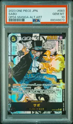 2023 One Piece Japanese OP-04 Manga Alternate Art #083 Sabo PSA 10 GEM MINT - Image 1