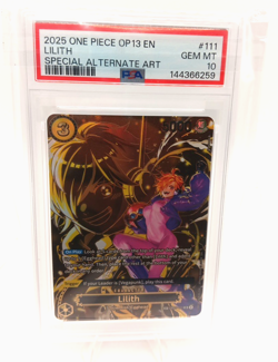 One Piece OP07-111 Lilith OP13 Special SP Parallel ENG Alternate Alt Art PSA 10 - Image 1