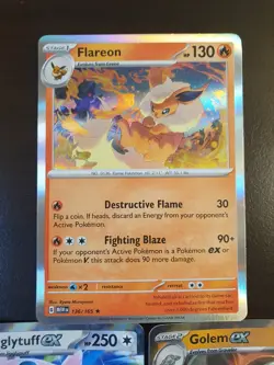 Pokemon TCG Scarlet And Violet 151 EX And Flareon Holo Bundle 3 Cards Rare - Image 3