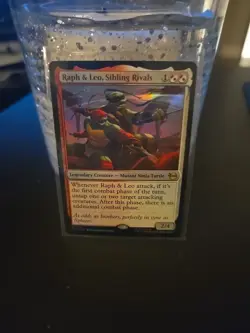 Raph & Leo, Sibling Rivals Foil R 0166 (NM) TMT Magic MTG - Image 1