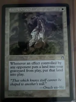 Vintage 💥MTG 💥***Sacred Ground***Stronghold Rare 1998 - Image 1