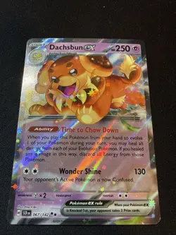 Pokemon TCG Dachsbun ex 067/142 Sv07: Stellar Crown Full Art Double Rare Holo - Image 1