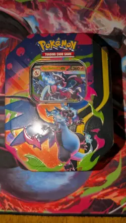 Mega Charizard X EX Tin Pokemon TCG Sealed Brand New. - Image 1