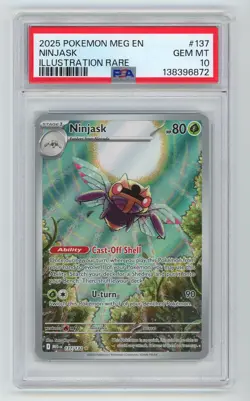 2025 Mega Evolution Series - Mega Evolution Ninjask PSA 10 Illustration Rare - Image 1