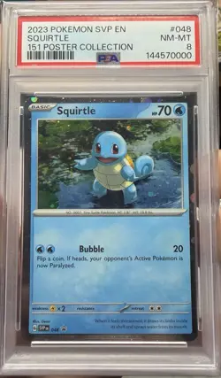 2023 POKEMON SVP EN-SV BLACK STAR PROMO 151 POSTER COLLECTION SQUIRTLE PSA 8 - Image 1
