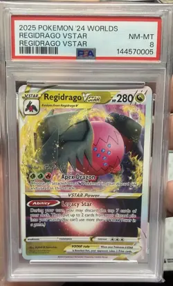 PSA 8 Regidrago Vstar 2025 Pokemon 24' Worlds Regidrago Vstar - Image 1