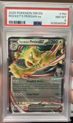 PSA 8 Rockets Persian ex 2025 Pokemon DRI EN #150 - Image 1