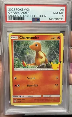 PSA 8 Charmander 2021 Pokemon McDonald's 25th Anniversary #9 - Image 1