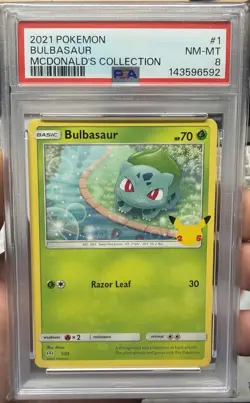 PSA 8 Bulbasaur 2021 Pokemon McDonald's 25th Anniversary #1 - Image 1
