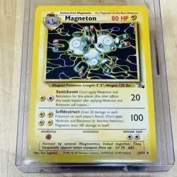Vintage 1999 Magneton 26/62 Fossil Regular English Nintendo USA Pokemon Card MP - Image 1