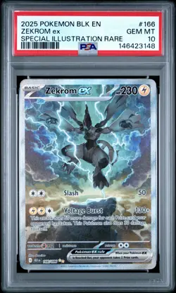 2025 POKEMON BLK EN-BLACK BOLT SPECIAL ILLUSTRATION RARE #166 ZEKROM EX PSA 10 - Image 1
