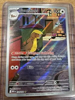 Pokemon Gumshoos Holofoil Illustration Rare ME01: Mega Evolution 153/132 NM - Image 1
