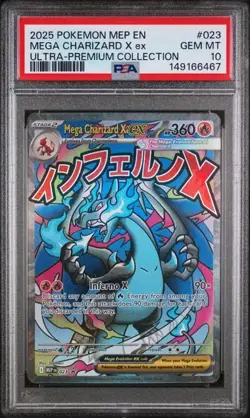 2025 Pokemon Mega Card 023 Charizard EX Ultra Premium Promo Graded PSA 10 - Image 1