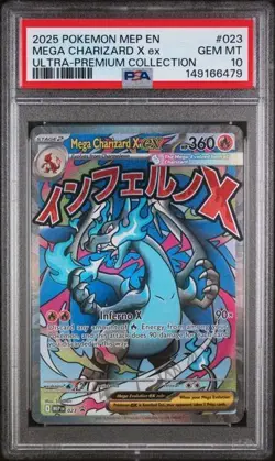 2025 Pokemon Mega Card 023 Charizard EX Ultra Premium Promo Graded PSA 10 - Image 1