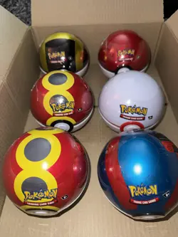 6 x Pokemon TCG Pokeball Tins Pokeball Ball - E25 Booster Packs New & Sealed - Image 2