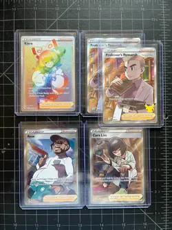 Pokemon Trainer Lot 5 Cards - Klara, Cara Liss, Rose, Professor's Research - Image 1