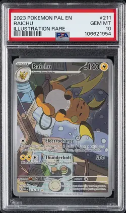 2023 POKEMON PAL EN-PALDEA EVOLVED ILLUSTRATION RARE #211 RAICHU PSA 10 - Image 1