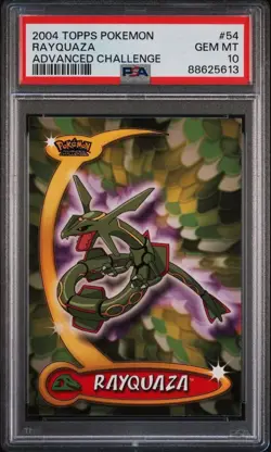 2004 Topps Pokemon Advanced Challenge Rayquaza PSA 10 Gem Mint Card #54 Pop 12 - Image 1