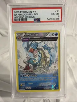 2015 Pokemon XY Ancient Origins Gyarados 21/98 Reverse Foil PSA 6 - Image 1