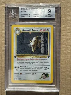 2000 Pokemon Gym Challenge 1st Edition Giovanni's Persian #08 Holo BGS 9 - Image 1