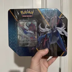 Pokemon TCG Divergent Powers Hisuian Samurott V Tin. - Image 1