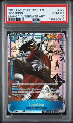 ONE PIECE OP03-PILLARS OF STRENGTH #122 SOGEKING MANGA RARE PSA 10 - Image 1