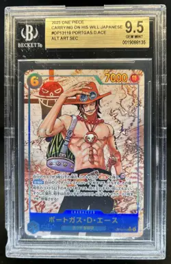 2025 One Piece Portgas D. Ace Secret Rare Alt Art #OP13-119 BGS 9.5 - Image 1