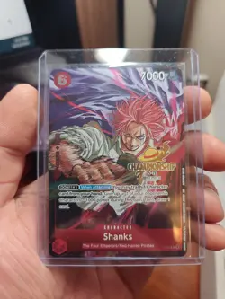 2025 One Piece Shanks CS Championships Gold Foil Stamp Card Event English P-083 - Image 1