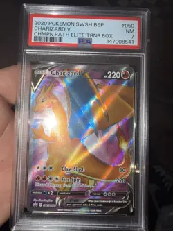 Pokemon 2020 Champions Path Elite Trainer Box CHARIZARD V Promo 050 PSA 7 RARE - Image 1