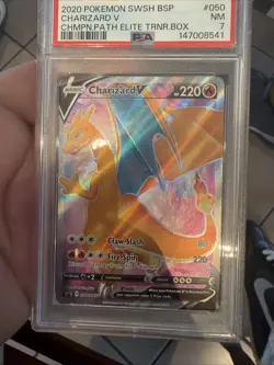 Pokemon 2020 Champions Path Elite Trainer Box CHARIZARD V Promo 050 PSA 7 RARE - Image 3