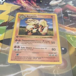 Pokemon TCG Arcanine Base Set Shadowless 023/102 Uncommon 100 HP 1st Ed Reg Eng - Image 1