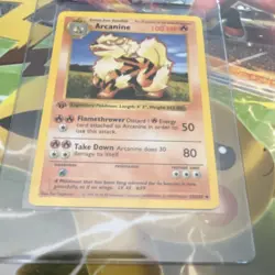 Pokemon TCG Arcanine Base Set Shadowless 023/102 Uncommon 100 HP 1st Ed Reg Eng - Image 2
