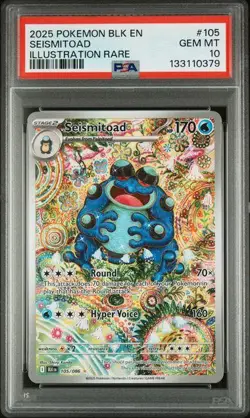 2024 Pokemon Black Bolt Seismitoad Illustration Rare #105 PSA 10 - Image 1