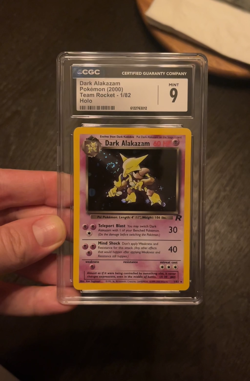 Dark Alakazam CGC 9 Pokemon WOTC 2000 Team Rocket 1/82 Holo Swirl Low POP 188 🌀 - Image 2