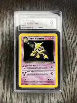 Dark Alakazam CGC 9 Pokemon WOTC 2000 Team Rocket 1/82 Holo Swirl Low POP 188 🌀 - Image 3