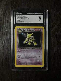 Dark Alakazam CGC 9 Pokemon WOTC 2000 Team Rocket 1/82 Holo Swirl Low POP 188 🌀 - Image 4
